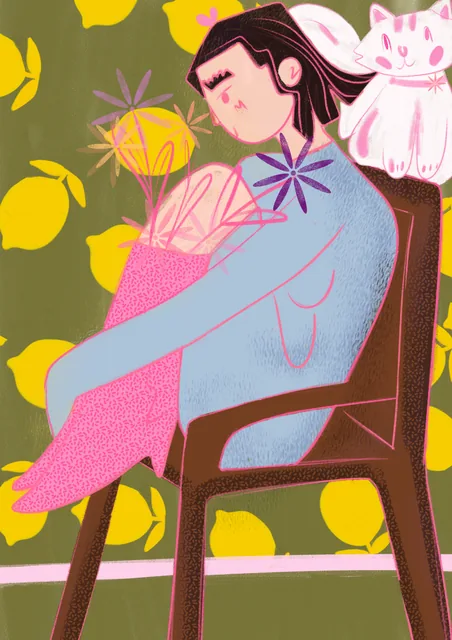 Lemon chair, illustration by Mădălina Sandu
