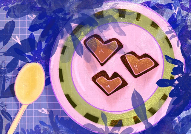 Sweet hearts, illustration by Mădălina Sandu