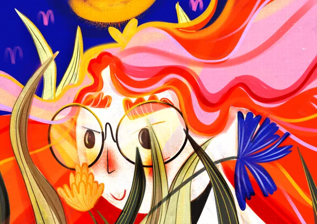 Wild hair, illustration by Mădălina Sandu